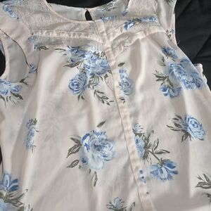 Candie's Pink and Blue Lace Top